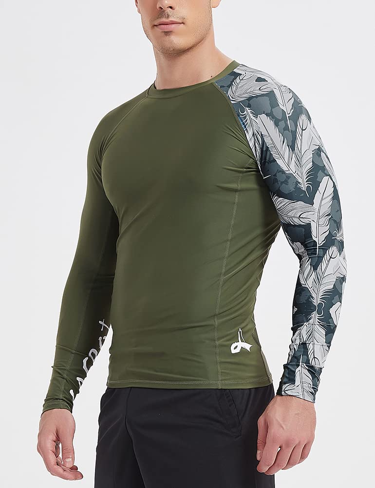 LAFROI Men's Long Sleeve UPF 50+ Baselayer Skins Performance Fit Compression Rash Guard-CLYYB Asym Leisure Size MD - Image 5